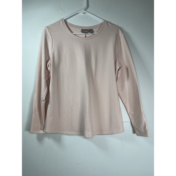 Chicos Petal Pink Tailored Long Sleeve Top blouse 1 M 6 8 - Picture 2 of 5